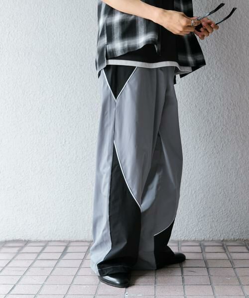 SENSE OF PLACE by URBAN RESEARCH / センスオブプレイス バイ アーバンリサーチ その他パンツ | 『ユニセックス』『セットアップ対応』 ブロックドトラックワイドパンツ(その他2)