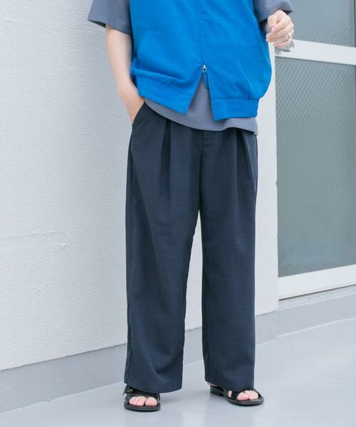 SENSE OF PLACE by URBAN RESEARCH / センスオブプレイス バイ アーバンリサーチ その他パンツ | 『イージーケア/セットアップ対応』リネンライクタックワイドパンツ | 詳細1