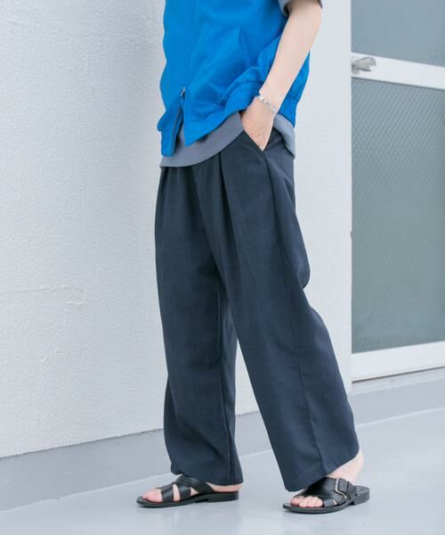 SENSE OF PLACE by URBAN RESEARCH / センスオブプレイス バイ アーバンリサーチ その他パンツ | 『イージーケア/セットアップ対応』リネンライクタックワイドパンツ | 詳細2