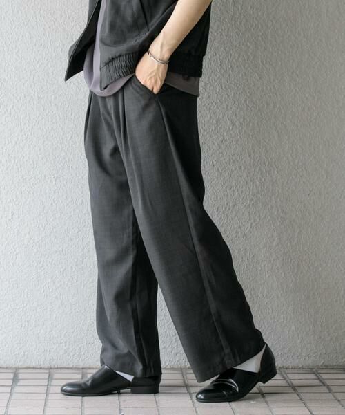 SENSE OF PLACE by URBAN RESEARCH / センスオブプレイス バイ アーバンリサーチ その他パンツ | 『イージーケア/セットアップ対応』リネンライクタックワイドパンツ | 詳細14