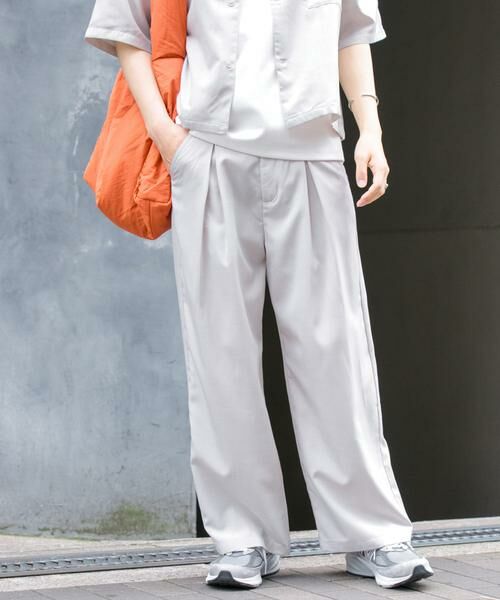 SENSE OF PLACE by URBAN RESEARCH / センスオブプレイス バイ アーバンリサーチ その他パンツ | 『イージーケア/セットアップ対応』リネンライクタックワイドパンツ | 詳細24