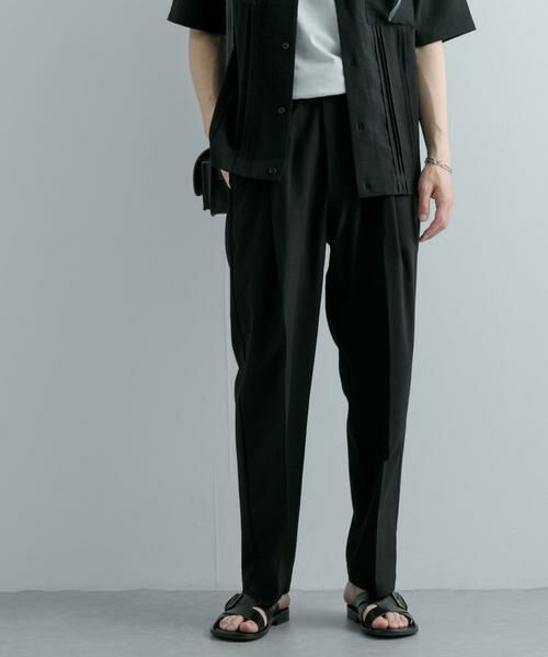 SENSE OF PLACE by URBAN RESEARCH / センスオブプレイス バイ アーバンリサーチ その他パンツ | 『セットアップ対応』 『UR TECH DRYLUXE』リネンライクテーパードパンツ | 詳細28