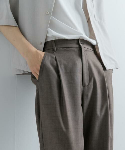 SENSE OF PLACE by URBAN RESEARCH / センスオブプレイス バイ アーバンリサーチ その他パンツ | チェックワンタックワイドスラックス(ブラウン)