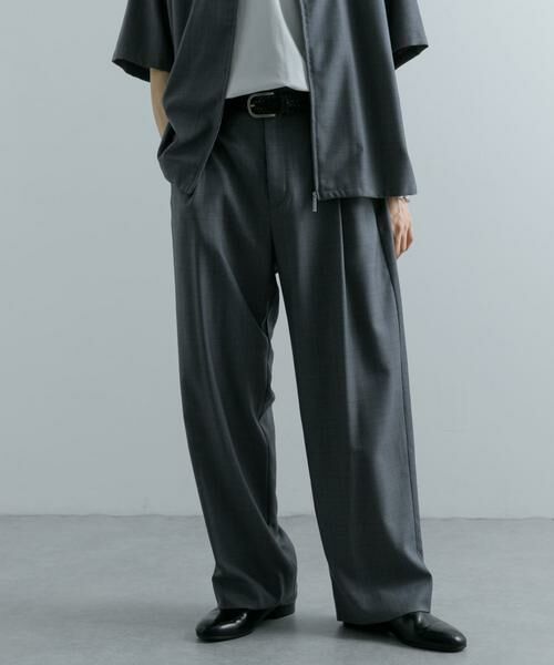 SENSE OF PLACE by URBAN RESEARCH / センスオブプレイス バイ アーバンリサーチ その他パンツ | チェックワンタックワイドスラックス(グレー)