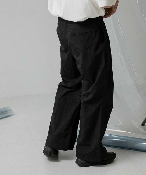 SENSE OF PLACE by URBAN RESEARCH / センスオブプレイス バイ アーバンリサーチ その他パンツ | 『わたべ×SOP』ナイロンフレアワイドパンツ(ブラック)