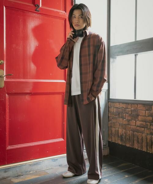 SENSE OF PLACE by URBAN RESEARCH / センスオブプレイス バイ アーバンリサーチ その他パンツ | ジャージラインワイドパンツ | 詳細30