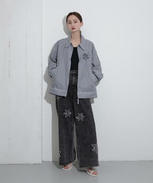 SENSE OF PLACE by URBAN RESEARCH / センスオブプレイス バイ アーバンリサーチ ブルゾン | hxcyyd × SOP　ストライプフラワーコサージュシャツブルゾン(UNISEX) | 詳細23