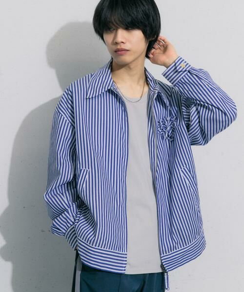 SENSE OF PLACE by URBAN RESEARCH / センスオブプレイス バイ アーバンリサーチ ブルゾン | hxcyyd × SOP　ストライプフラワーコサージュシャツブルゾン(UNISEX) | 詳細26