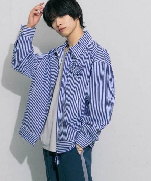 SENSE OF PLACE by URBAN RESEARCH / センスオブプレイス バイ アーバンリサーチ ブルゾン | hxcyyd × SOP　ストライプフラワーコサージュシャツブルゾン(UNISEX) | 詳細29