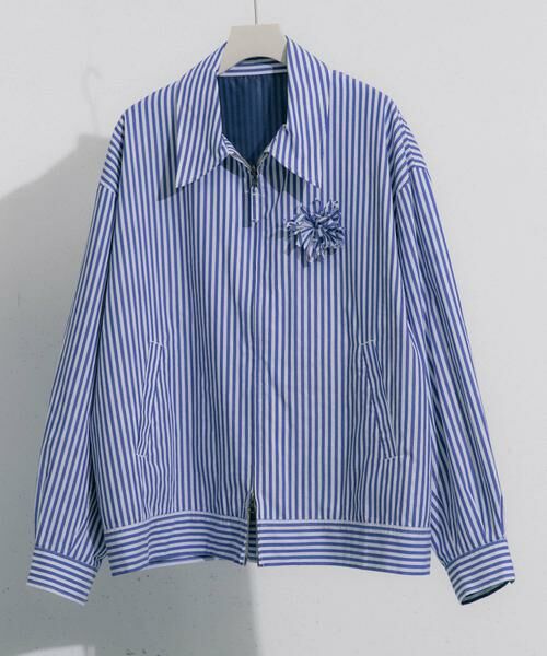 SENSE OF PLACE by URBAN RESEARCH/センスオブプレイス バイ アーバンリサーチ hxcyyd × SOP ストライプフラワーコサージュシャツブルゾン(UNISEX) その他2 M SENSE OF PLACE by URBAN RESEARCH/センスオブプレイス バイ アーバンリサーチ hxcyyd × SOP ストライプフラワーコサージュシャツブルゾン(UNISEX) その他2 M