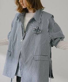 SENSE OF PLACE by URBAN RESEARCH / センスオブプレイス バイ アーバンリサーチ ベスト | hxcyyd × SOP　ストライプフラワーコサージュシャツベスト(UNISEX)