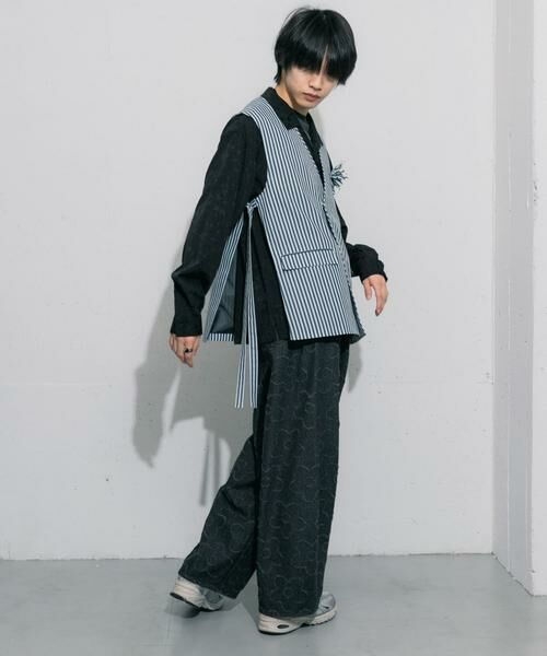 SENSE OF PLACE by URBAN RESEARCH / センスオブプレイス バイ アーバンリサーチ ベスト | hxcyyd × SOP　ストライプフラワーコサージュシャツベスト(UNISEX) | 詳細10