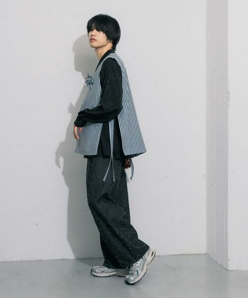 SENSE OF PLACE by URBAN RESEARCH / センスオブプレイス バイ アーバンリサーチ ベスト | hxcyyd × SOP　ストライプフラワーコサージュシャツベスト(UNISEX) | 詳細11