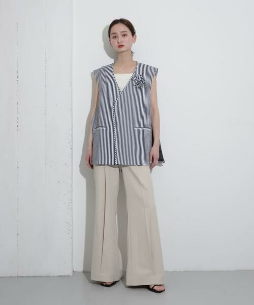 SENSE OF PLACE by URBAN RESEARCH / センスオブプレイス バイ アーバンリサーチ ベスト | hxcyyd × SOP　ストライプフラワーコサージュシャツベスト(UNISEX) | 詳細17