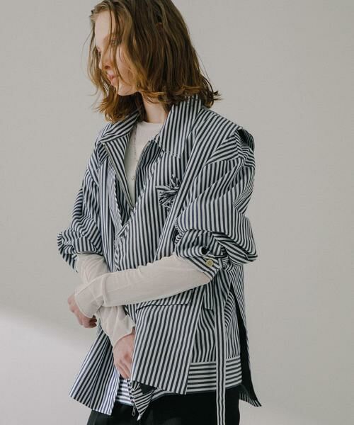 SENSE OF PLACE by URBAN RESEARCH / センスオブプレイス バイ アーバンリサーチ ベスト | hxcyyd × SOP　ストライプフラワーコサージュシャツベスト(UNISEX) | 詳細2