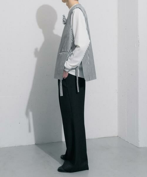 SENSE OF PLACE by URBAN RESEARCH / センスオブプレイス バイ アーバンリサーチ ベスト | hxcyyd × SOP　ストライプフラワーコサージュシャツベスト(UNISEX) | 詳細21