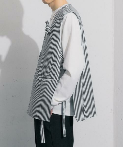 SENSE OF PLACE by URBAN RESEARCH / センスオブプレイス バイ アーバンリサーチ ベスト | hxcyyd × SOP　ストライプフラワーコサージュシャツベスト(UNISEX) | 詳細24