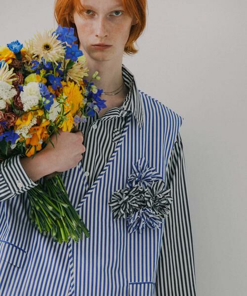 SENSE OF PLACE by URBAN RESEARCH / センスオブプレイス バイ アーバンリサーチ ベスト | hxcyyd × SOP　ストライプフラワーコサージュシャツベスト(UNISEX) | 詳細28