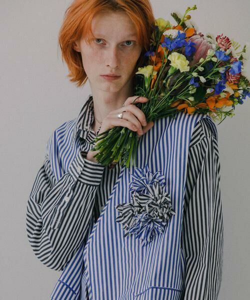 SENSE OF PLACE by URBAN RESEARCH / センスオブプレイス バイ アーバンリサーチ ベスト | hxcyyd × SOP　ストライプフラワーコサージュシャツベスト(UNISEX) | 詳細29