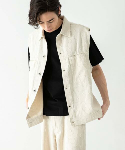 SENSE OF PLACE by URBAN RESEARCH / センスオブプレイス バイ アーバンリサーチ ベスト | 『セットアップ対応』 フラワーデニムベスト | 詳細10