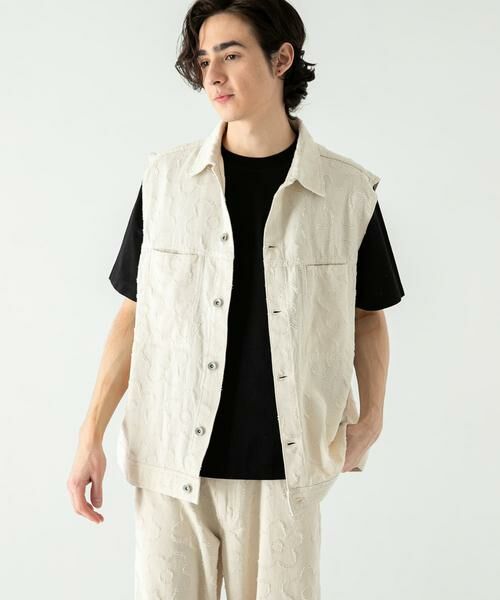 SENSE OF PLACE by URBAN RESEARCH / センスオブプレイス バイ アーバンリサーチ ベスト | 『セットアップ対応』 フラワーデニムベスト | 詳細12