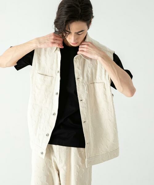 SENSE OF PLACE by URBAN RESEARCH / センスオブプレイス バイ アーバンリサーチ ベスト | 『セットアップ対応』 フラワーデニムベスト | 詳細8