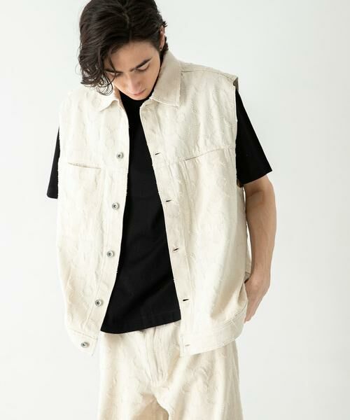 SENSE OF PLACE by URBAN RESEARCH / センスオブプレイス バイ アーバンリサーチ ベスト | 『セットアップ対応』 フラワーデニムベスト | 詳細9