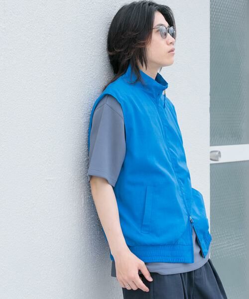 SENSE OF PLACE by URBAN RESEARCH / センスオブプレイス バイ アーバンリサーチ ベスト | 『イージーケア/セットアップ対応』リネンライクスタンドカラーWジップベスト | 詳細2