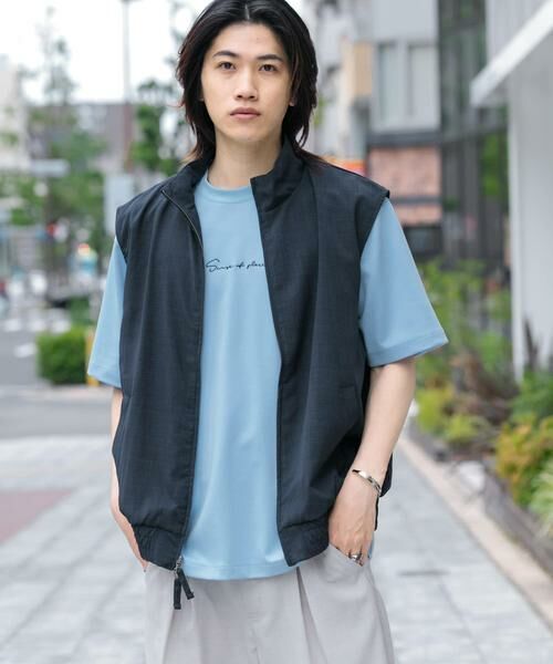 SENSE OF PLACE by URBAN RESEARCH / センスオブプレイス バイ アーバンリサーチ ベスト | 『イージーケア/セットアップ対応』リネンライクスタンドカラーWジップベスト | 詳細16