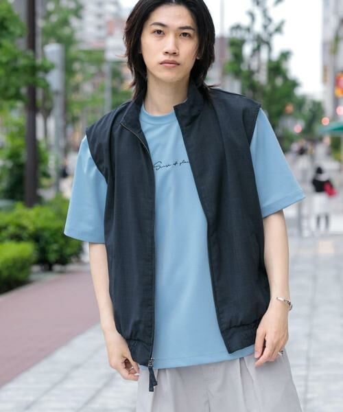 SENSE OF PLACE by URBAN RESEARCH / センスオブプレイス バイ アーバンリサーチ ベスト | 『イージーケア/セットアップ対応』リネンライクスタンドカラーWジップベスト | 詳細17