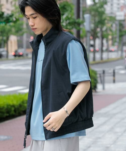 SENSE OF PLACE by URBAN RESEARCH / センスオブプレイス バイ アーバンリサーチ ベスト | 『イージーケア/セットアップ対応』リネンライクスタンドカラーWジップベスト | 詳細18