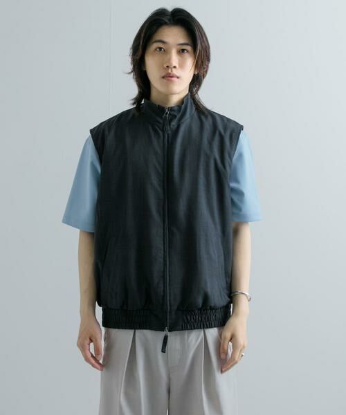SENSE OF PLACE by URBAN RESEARCH / センスオブプレイス バイ アーバンリサーチ ベスト | 『イージーケア/セットアップ対応』リネンライクスタンドカラーWジップベスト | 詳細22