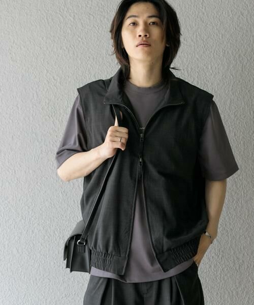 SENSE OF PLACE by URBAN RESEARCH / センスオブプレイス バイ アーバンリサーチ ベスト | 『イージーケア/セットアップ対応』リネンライクスタンドカラーWジップベスト | 詳細28