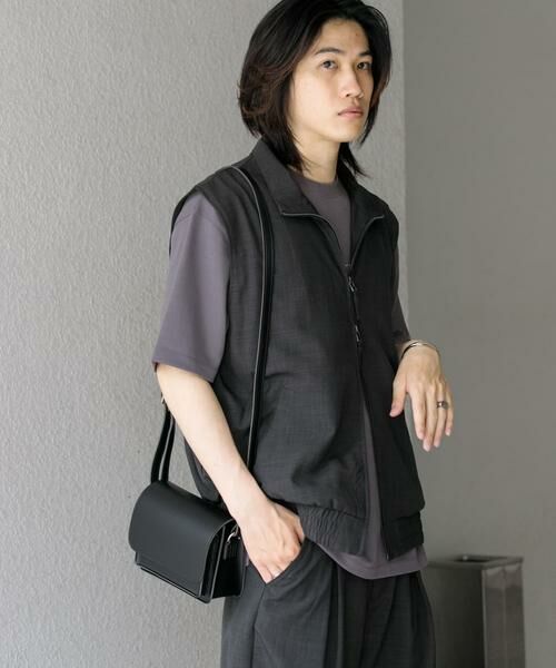 SENSE OF PLACE by URBAN RESEARCH / センスオブプレイス バイ アーバンリサーチ ベスト | 『イージーケア/セットアップ対応』リネンライクスタンドカラーWジップベスト | 詳細30