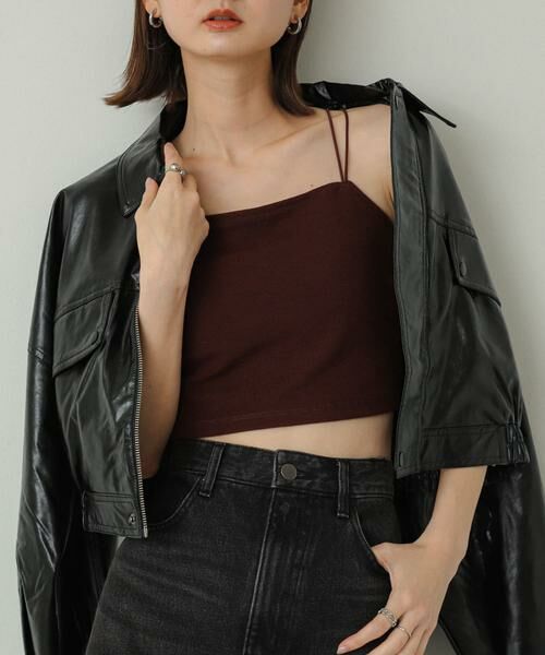 SENSE OF PLACE by URBAN RESEARCH / センスオブプレイス バイ アーバンリサーチ キャミソール・チューブトップ | 『一部WEB限定カラー』『サイズ展開あり』ダブルストラップカップツキキャミソール(ブラウン)