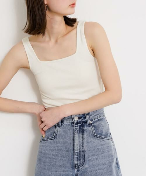 SENSE OF PLACE by URBAN RESEARCH / センスオブプレイス バイ アーバンリサーチ タンクトップ | スクエアネックカップツキタンクトップ（ホワイト）