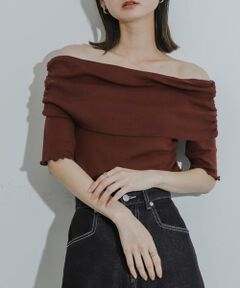 SENSE OF PLACE by URBAN RESEARCH / センスオブプレイス バイ アーバンリサーチ Tシャツ | シャーリングオフショルダーシアートップ