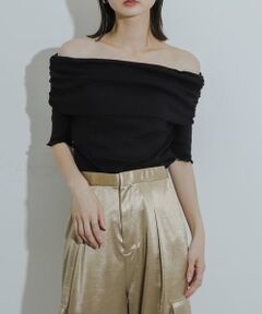 SENSE OF PLACE by URBAN RESEARCH / センスオブプレイス バイ アーバンリサーチ Tシャツ | シャーリングオフショルダーシアートップ