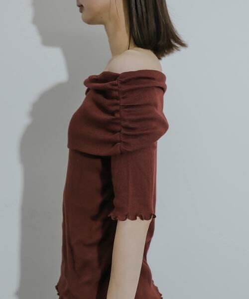 SENSE OF PLACE by URBAN RESEARCH / センスオブプレイス バイ アーバンリサーチ Tシャツ | シャーリングオフショルダーシアートップ | 詳細1