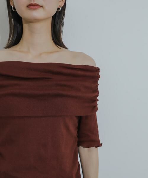 SENSE OF PLACE by URBAN RESEARCH / センスオブプレイス バイ アーバンリサーチ Tシャツ | シャーリングオフショルダーシアートップ | 詳細10