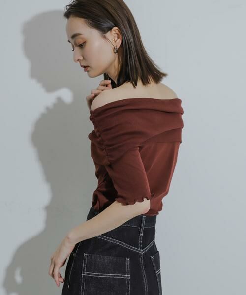 SENSE OF PLACE by URBAN RESEARCH / センスオブプレイス バイ アーバンリサーチ Tシャツ | シャーリングオフショルダーシアートップ | 詳細4