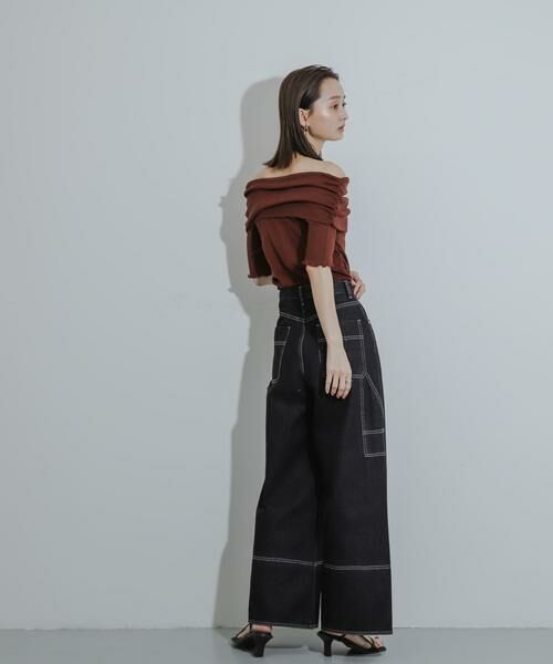 SENSE OF PLACE by URBAN RESEARCH / センスオブプレイス バイ アーバンリサーチ Tシャツ | シャーリングオフショルダーシアートップ | 詳細6