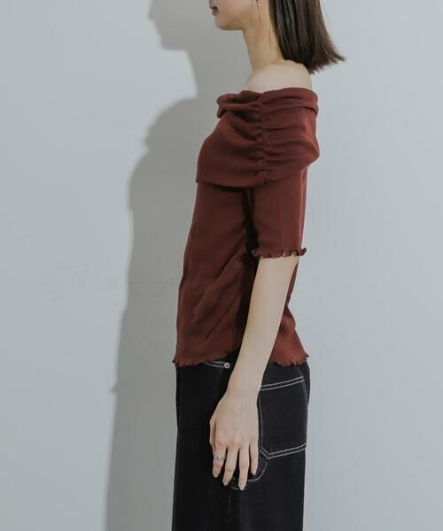 SENSE OF PLACE by URBAN RESEARCH / センスオブプレイス バイ アーバンリサーチ Tシャツ | シャーリングオフショルダーシアートップ | 詳細8