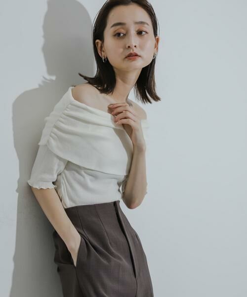 SENSE OF PLACE by URBAN RESEARCH / センスオブプレイス バイ アーバンリサーチ Tシャツ | シャーリングオフショルダーシアートップ | 詳細15