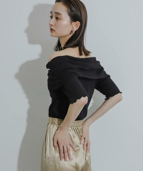 SENSE OF PLACE by URBAN RESEARCH / センスオブプレイス バイ アーバンリサーチ Tシャツ | シャーリングオフショルダーシアートップ | 詳細21