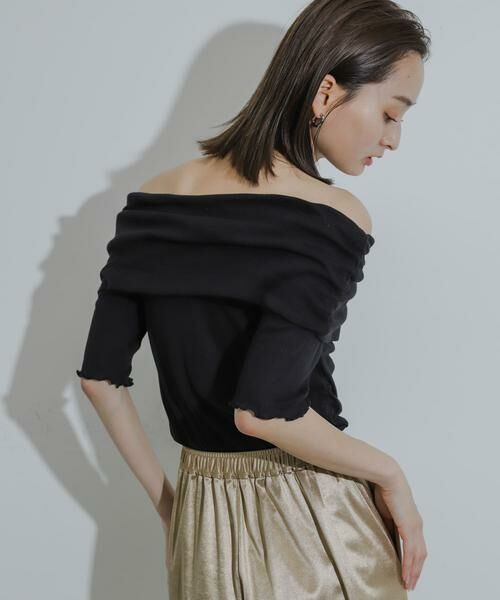 SENSE OF PLACE by URBAN RESEARCH / センスオブプレイス バイ アーバンリサーチ Tシャツ | シャーリングオフショルダーシアートップ | 詳細22