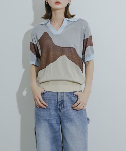 SENSE OF PLACE by URBAN RESEARCH / センスオブプレイス バイ アーバンリサーチ Tシャツ | ニュアンスジャガードシアーセーター | 詳細11