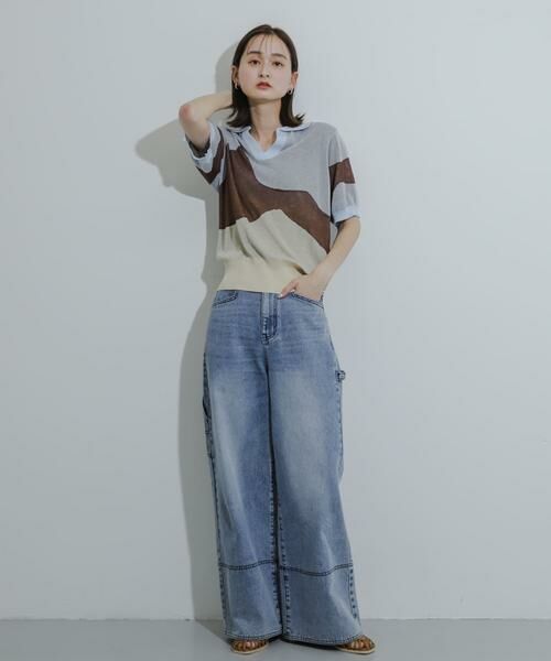 SENSE OF PLACE by URBAN RESEARCH / センスオブプレイス バイ アーバンリサーチ Tシャツ | ニュアンスジャガードシアーセーター | 詳細13