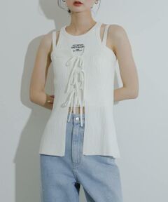 SENSE OF PLACE by URBAN RESEARCH / センスオブプレイス バイ アーバンリサーチ キャミソール・チューブトップ | フロントリボンニットキャミソール