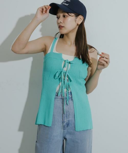 SENSE OF PLACE by URBAN RESEARCH / センスオブプレイス バイ アーバンリサーチ キャミソール・チューブトップ | フロントリボンニットキャミソール | 詳細2